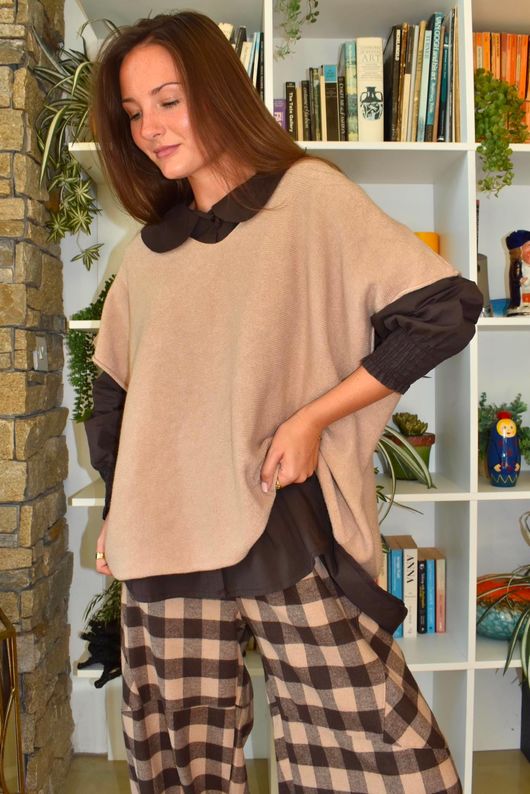 Paloma Tela Peter Pan Blouse Coffee Bean